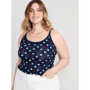 old navy 4x Matching Print Crop Tank Top american stars 4th of july top